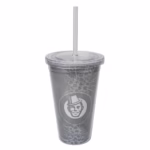 Double wall cup w/straw - Kaffekapslen Patterned - 450 ml.