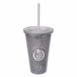 Double wall cup w/straw - Kaffekapslen Patterned - 450 ml.