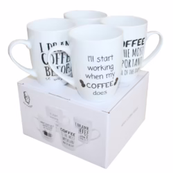 4 Quote Mugs (4 x 300 ML.) Gift Box