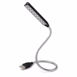Daffodil ULT05B USB Keyboard and Reading Light – Flexible Gooseneck LED Lamp for Laptop PC Notebook, Eye-Caring, Portable Night Light for Office, Bedside, Books, Desks, Study, Travel - Black