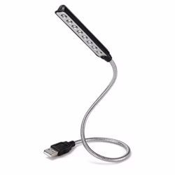 Daffodil ULT05B USB Keyboard and Reading Light – Flexible Gooseneck LED Lamp for Laptop PC Notebook, Eye-Caring, Portable Night Light for Office, Bedside, Books, Desks, Study, Travel - Black