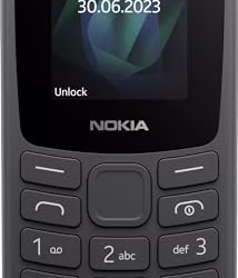 Nokia 105 2G Feature Phone with long-lasting battery, 12 hours of talk-time, wireless FM radio, large display, and tactile keyboard, Dual Sim - Charcoal