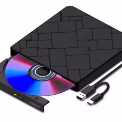 External CD DVD Drive for Laptop USB 3.0 Type-C Slim Portable Player CD DVD RW Writer Reader Burner, Low Noise Optical External Disk Drive for Desktop, PC, Mac OS,Windows 11/10/8/7/XP/2003/Vista/Linux