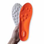 Original Stepprs Comfort Boosting Massage Insoles, 4D Memory Foam Thermal Insoles with Arch Support for Men and Women (Orange, EU 43-44)