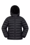 Mountain Warehouse Seasons Fur-Lined Kids Padded Jacket - Lightweight, Warm & Water-resistant Puffer Coat, Boys & Girls - For Autumn Winter, School & Outdoors