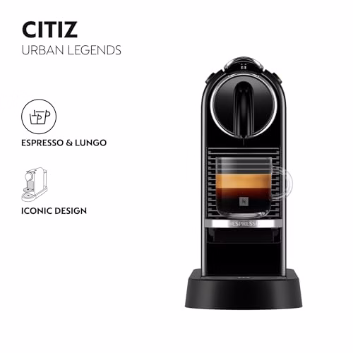 Nespresso Citiz Coffee Machine by De'Longhi for Original Coffee Pods, Italian Inspired Espresso, Quality Coffee, Starter Capsule Set Included, EN167.B, Black - Image 3