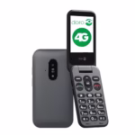 Doro - Leva E20 4G Flip Phone for Seniors ? Large 2.8" Display, High-Contrast Keys, Loud & Clear Sound, HD Voice, Camera, Assistance Button ? Black