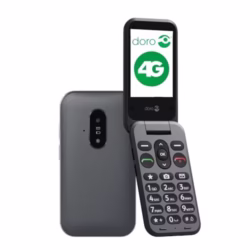 Doro - Leva E20 4G Flip Phone for Seniors ? Large 2.8" Display, High-Contrast Keys, Loud & Clear Sound, HD Voice, Camera, Assistance Button ? Black