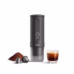 OutIn Nano Portable Electric Espresso Machine, Travel Coffee Maker for Camping, Car Coffee Maker Self-Heating with USB-C, With Ground Coffee & NS Capsule for RV, Hiking, Office