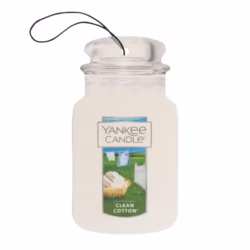 Yankee Candle Car Jar Scented Air Freshener | Clean Cotton | 3 Count
