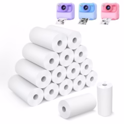 16 Rolls Instant Camera Refill Print Paper for Kids, Photo Printer HD Printing Thermal Print Paper Rolls Fit for Most Kids Instant Print Camera (White-16)