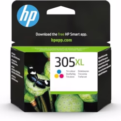 HP 305XL Tri-color High Yield Original Ink Cartridge (3YM63AE) - Works with: HP DeskJet 2710, 2720, 4120, 4130, ENVY 6010, 6020, 6030, 6032, 6420, 6430, 6432e
