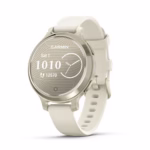 Garmin Lily 2 Active GPS 38mm Smartwatch, Stylish Smaller watch, Fitness Tracker with Hidden Display, Sports apps,Patterned Lens, Bright Touchscreen Display, up to 9 days battery life, Cream Gold