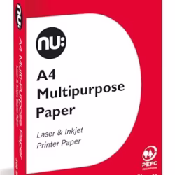 nu: A4 Multi-Purpose Printer Paper | White | 500 Sheets | Smooth Surface | Suitable for Inkjet, Laser & Copier Use | Ideal for Home & Office