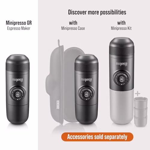 WACACO Minipresso GR, Portable Espresso Machine, Compatible Ground Coffee, Small Travel Coffee Maker, Manually Operated from Piston Action - Image 2