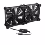 USB PC Fans Dual Row: 140mm with 3 Adjustable Speeds, Double USB Computer Fan 140mm PC Fan with Absorbent Feet for PS5 PS4/Laptop/TV Box/Router