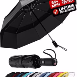 Repel Umbrella Windproof Travel Umbrellas for Rain - Easy Auto Open Close, Durable & Compact, Strong Fiberglass Frame, Waterproof Canopy - Backpack, Purse, Portable UV Umbrella