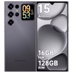 OUKITEL C62 Mobile Phones 2025 - Android 15, 6.88" Smart phone, 16GB+128GB/1TB, 5150mAh Battery Phone, 13MP Camera, 4G Dual SIM-Free & Unlocked Mobile Phones, Fingerprint/Face Unlock/GPS/BT5.0, Black