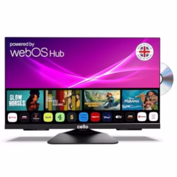 Cello C2425WSF 24 inch Smart Frameless TV/DVD Pitch Perfect Speakers Ultrafast WebOS, Freeview Play, FreeSat, Bluetooth, Netflix Small TV for Kitchen/Bedroom UK Made