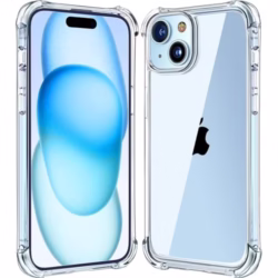 Clear Case for iPhone 15 (6.1-Inch), with Shockproof Airbag Drop Protection, Anti-Scratch Clear Phone Bumper Cover for iPhone 15, Transparent