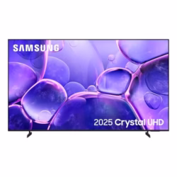 Samsung 65 Inches U8000F, Crystal Processor 4K, 4K Upscaling, Q-Symphony, Knox Security, Metal Stream Design, 2025