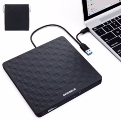 External CD DVD Drive for Laptop, USB 3.0 Type-C Ultra Slim 13mm DVD Player Portable CD DVD +/-RW Drive CD Burner Reader Writer Recorder for Desktop PC Windows 11/10/8/7 Linux Mac OS (Black)