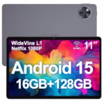DOOGEE U11 Android 15 Tablets, 11 Inch Tablet, 16GB+128GB/2TB, 8580mAh, 90 Hz Screen Gaming Tablet, Octa Core Android Tablets, 5G WiFi/Widevine L1/ Netflix/Face Unlocking/ 13MP+5MP/OTG/GPS - Gray