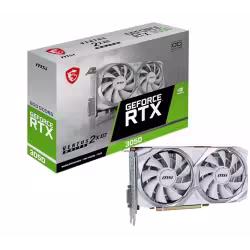 MSI GeForce RTX 3050 VENTUS 2X XS WHITE 8G OC Gaming Graphics Card - 8GB GDDR6, 1807 MHz, PCI Express Gen 4, 128-bit, 1x DP (v1.4a), 1x HDMI 2.1 (Supports 4K)
