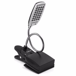 Daffodil ULT300 Clip-On Reading Light – Flexible Gooseneck Book Light with Large Clamp, USB or 4xAA Battery Powered, 3 Brightness Levels, Lamp for Headboard, Desk, Bedside or Bed - Black