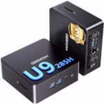 GEEKOM [99TOS AI Power 2025 IT15 Mini PC Windows 11 Pro, Intel U9-285H (Up to 5.4GHz), 32GB DDR5 RAM & 2TB NVMe SSD (Expandable), 4K@120Hz Quad Display/Dual USB4/Wi-Fi 7 for Home Office Gaming