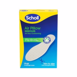 Scholl Air Pillow Insoles for All Day Cushioning & Comfort - with Airflow Latex Foam to Help Feet Breathe, Soft Foam Layer for Everyday Comfort, Trim to Fit Shoe Insoles, UK Size 3-11, 1 Pair