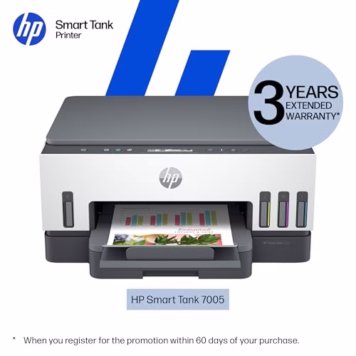 HP Smart Tank 7005 All in One Printer | Perfect for Home | Colour | Wireless | Print, Scan, Copy | Includes up to 3 Years of Ink | Refillable | 2-Sided Printing | Easy Setup | Reliable Wi-Fi - Image 2