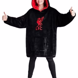Liverpool FC Fleece Hoodie Blanket for Boys Teenagers One Size Kids Oversized Hoodie Liverpool Gifts for Boys