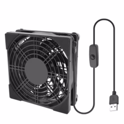 XMSJSIY USB Powered Cooling Fan 1800RPM 120mm 5V with On/Off Switch for Router, Modem, Receiver, DVR, PlayStation, TV Box, 1 Pack