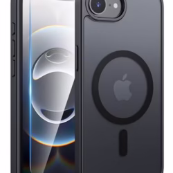 FNTCASE for iPhone 16e Phone Case: iPhone 16E 2025 Magnetic Matte Military Grade Drop Protection Phone Cover | Slim Anti-Slip Durable Shockproof Cases Black