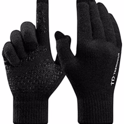 TRENDOUX Soft Warm Touch Screen Winter Thermal Gloves Men Women, Non-slip Grip, Elastic Cuff, Knit Stretchy Material