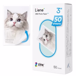 Liene Zink Photo Paper 2x3", Premium Printer Paper (50 Sheets) With Adhesive Back, Waterproof, Smudge Proof, Tear Proof, Instant Photo Paper Compatible With 2x3" Photo Printer Scrapbook