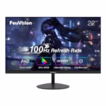 22inch Computer Monitor, FHD 1080p, 100Hz PC Monitor, 4ms Response Time, 3-Sided Frameless, Ultra Slim, VESA Mountable, Anti-Blue Light Design, HDMI, VGA