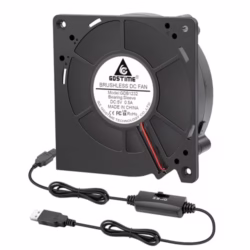 GDSTIME 120mm USB Blower Fan 5v with 3-Speed Adjustable 120 x 32mm Centrifugal Fan for TV Stand Modem GPU Network Switches Receivers DVR Xbox Cooling or Cabinet air circulation