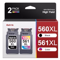 560 561 XL Ink Cartridges Replacement for Canon 560 561 Ink Cartridges PG-560XL CL-561XL 560XL 561XL for Pixma TS5350 TS7451 TS7450 TS5351 TS5350a TS5351 TS5352 (1 Black 1 Colour,2-Pack)