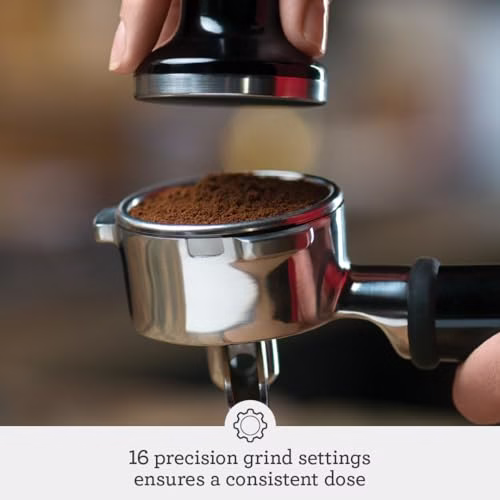 Sage - The Barista Express - Bean to Cup Coffee Machine with Grinder and Manual Milk Frother - 16 Grind Settings, 15 Bar Pump, PID Temp Control - With Temperature Control Jug, Brushed Stainless Steel - Image 3