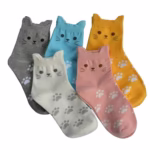 Jeasona 5 Pairs Cotton Socks for Women Size 4-9 Over-ankle Length Animal Themed Cute Patterns
