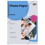 PPD Glossy Photo Paper for Inkjet Printer, A4, 8.5 x 11 Heavyweight Quality Printable Sheets for Custom Picture, Professional Photographic Instant Dry for Normal, Dye or Pigment Ink (50 Pack/180 GSM)