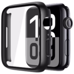 2 Pack Hard Protective Case Screen Protector Compatible with Apple Watch Series 11 Series 10 46mm, Anti-Drop Ultra-thin Full Coverage PC Cover for iWatch, 2 Black