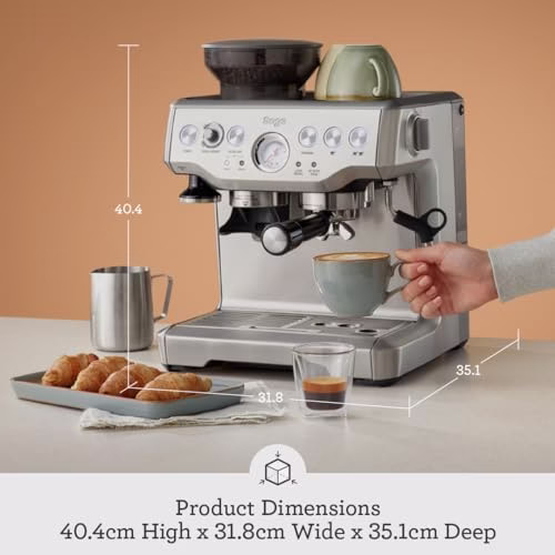 Sage - The Barista Express - Bean to Cup Coffee Machine with Grinder and Manual Milk Frother - 16 Grind Settings, 15 Bar Pump, PID Temp Control - With Temperature Control Jug, Brushed Stainless Steel - Image 5