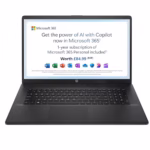HP 17" Laptop, Intel Pentium Silver Processor, 4 GB RAM, 128 GB SSD, Intel UHD Graphics, FHD Display, Dual Speakers, Microsoft 365 Personal 12 month included, Win 11, Jet Black, 17-cn01014sa