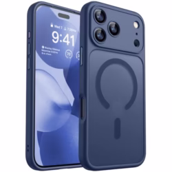 CANSHN Magnetic for iPhone 17 Pro Case(6.3"), Upgraded [Full Camera Protection] [Compatible with Magsafe] [Translucent Matte] Shockproof Protective Phone Case,Deep Blue