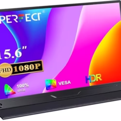 UPERFECT Portable Monitor FHD 1080P 15.6 Inch Monitor IPS Display Matte Screen, with Standard HDMI/Type-C, Support VESA, Second Display for Laptop/PC/PS/Phone, with Smart Cover