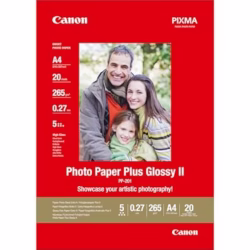Canon PP-201 Glossy II Photo Paper Plus A4 (20 Sheets) - Ideal for Photo Printing, High-Gloss Finish - Durable Prints, Instant Touch-Dry - Compatible with Canon Inkjet Printers