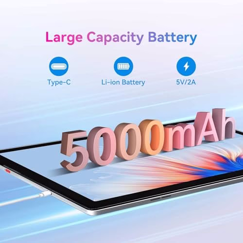 Tablet 10 Inch Android Tablets 6GB RAM + 64GB ROM Quad-Core 5000mAh 1280 x 800 HD Touch Screen 5MP + 8MP HD Camera Bluetooth 5.2 Tablet PC (Silver) - Image 6